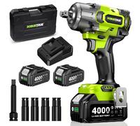 TEMU Llave de impacto Robustrue Pro 21V | 1100N.M | 2×4.0Ah Baterías | Brushless Heavy-Duty para Automoción, Camiones, Granja | Regalo de Navidad a última hora para Mecánicos, Constructores