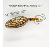 TEMU Llave de ojo de protección artesanal, llavero con tema bohemio con diseño flotante, cuentas de semillas naturales, cierre de anillo partido, decoración de llavero única