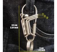 TEMU Llavero de Acero Inoxidable con Grabado de Nudo de Bambú, Cuenta Mate, Estilo Mecánico, Decoración para Hombres