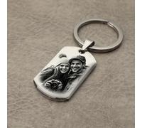 TEMU Llavero de acero inoxidable personalizado con foto y texto grabados - un regalo para y mascotas, ideal para papás, novios y - un diseño duradero de cierre con anillo abierto, emocional único