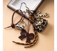 TEMU Llavero de Bolso de Cuero PU Rosa, Llavero Original para Coche, Colgante para Bolso de Mujer