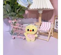 TEMU Llavero de felpa adorable -POP, con una expresión y un pañuelo rosa. de tela de felpa , accesorio es un para los fans un regalo para en Acción de Gracias y Navidad.