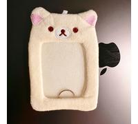 TEMU Llavero de Felpa Transparente con Cabezal de Oso Adorable para Tarjetas de Campus y Almacenamiento y Protección de Tarjetas Fotográficas de