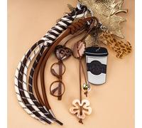 TEMU Llavero de perro con taza de café de lujo 2D , colgante para bolso, llavero de cuentas a , regalo de para de la y de San Valentín, accesorio vintage