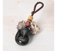 TEMU Llavero de Zorro de Natural 1pc, Llavero Elegante de Piedra Natural para Hombres, Accesorios de Moda Diarios para Llaves, Regalo para Él Valentín, Día del Maestro, Graduación o al Colegio