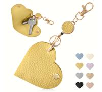 TEMU Llavero Retráctil de con Correa de Cuero PU y Clip de Aleación Dorada - Anillo de Llaves Rosa/Dorado, Portallaves para Moto/Teléfono - Accesorio Duradero para de la (Disponible en Varios Colores)