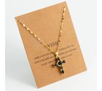 TEMU LNCHRAN Collar con Colgante de Inoxidable y de Estrás - Joyería Religioso para Mujeres y Hombres, Uso Todo el Año para , Boda, Bautizo, Regalo de Fe Diario (Compatible con Cruces)