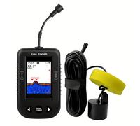 TEMU Localizador de Pesca Portátil con Sonar, Pantalla HD a Color y Alarma por Cable, Transductor de Calidad para Pesca en Lago, Mar o Hielo, Cobertura de 0.7-100m y Ángulo de 45°, Accesorio de Pesca