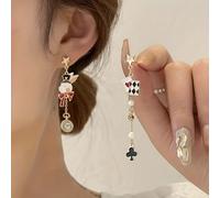 TEMU Los Pendientes de Estilo Carta de Póker con Diseño de Conejito Tierno son un Accesorio Versátil con un y Elegante