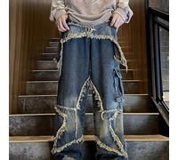 TEMU Los productos de Gengyuan incluyen jeans de pierna ancha de talle para hombre, diseñados para y otoño, con un corte y un drapado que .