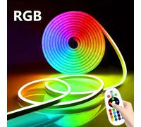 TEMU LQHZMYY Tira LED Neon Flexible, 100-500 cm/39.3-196.8 pulgadas, RGB Multicolor, Flexible para Formas DIY, Control Remoto (Pilas No Incluidas), Ideal para Decoración del Hogar y de Fiestas