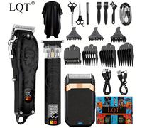 TEMU LQT Kit Profesional de Corte y Recortadora de Pelo para Hombre | Afeitadora Eléctrica con Pantalla LED, Recargable por USB, de Almacenamiento, Peine de Límite, Paño de | Regalo Ideal para