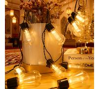 TEMU Luces de Cadena Bombillas Negras para Ramadán, 2.5m con Batería, Iluminación Interior para Eid en el Hogar