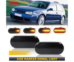 TEMU Luces de Señalización Lateral Dinámicas LED LupuAuto 2pcs, Carcasa Negra , Luces Amarillas para Ford for Galaxy, VW Bora, VW Golf3, VW Passat 3BG