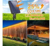 TEMU Luces de Tira Solar con Control Remoto, 8 , Luces LED Solares Inteligentes para Noche Decorativa 1m/3.28ft-5m/16.40ft - Ideal para , Navidad, Halloween y Escaleras