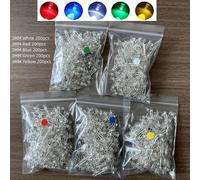 TEMU Luces Indicadoras LED Industriales DIY para Proyectos Científicos, 1000 Piezas: 200 Blancas, 200 , 200 Verdes, 2V-3V - 3mm y 5mm