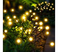 TEMU Luces inteligentes solares de luciérnaga de 8 cabezas cabezas, que imitan a luciérnagas en con cambios de color, adecuadas para jardines de , decoraciones de calles y decoraciones de fiestas