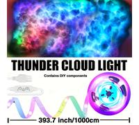 TEMU Luces LED de extra largas de 32 pies con control remoto - de 3D alimentado, luz nocturna que de color para fiestas, dormitorios, salas de juegos, clubes