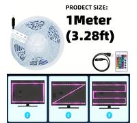 TEMU Luces LED RGB Cambiantes Multicolor para Decoración de Pascua, , Tira LED Inteligente con Control Remoto de 24 Teclas, 1 Paquete, 5V, Ideal para Sala, Dormitorio o Fiestas