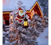 TEMU Luces Navideñas Solares - Decoración de Jardín LED Santa Claus IP44, Luces Antiguas para Hombre y , Iluminación Exterior para Césped, Patio, y Paisajismo, Ideal para Navidad y Halloween