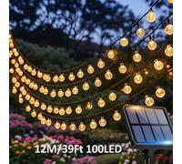 TEMU Luces solares al de /100 LED, Luces de de color con 8 de iluminación, Luces de cuerda solares IPX4 para jardín árbol patio boda fiesta Navidad
