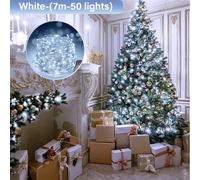 TEMU Luces Solares de Cobre con 50 LED, 8 , Luciérnagas Solares para Exteriores en Patio Jardín Árboles Bodad Navidad Decoración Invierno Halloween