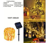 TEMU Luces Solares de Cuerda para Exteriores - 40/105 pies 100/300 LED Luces Solares con 8 de Iluminación, Resistentes , Decoraciones para Halloween, Luces Solares para Árboles, , Gazebos y Fiestas al