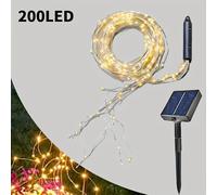 TEMU Luces Solares de Jardín con Litio, 8 , 100/200/300 LEDs, Luces de Cuerda para Exteriores Ideales para Navidad, Luces de DIY Plug-and-Play para Plantas, Vallas, Paredes, Árboles (No)
