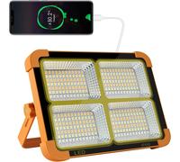 TEMU Luces solares exteriores impermeables LED, luz de trabajo solar magnética con 5 , foco recargable con batería IP66, luz de trabajo portátil para emergencias, reparaciones, camping IP66