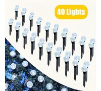 TEMU Luces solares para jardín con configuración de 40/20/10 LED, que incluyen 8 de iluminación y un montaje portátil. Proporcionan luz , colorida y blanca, lo que las perfectas para como patios, .