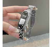 TEMU Lujo Tres Juntas de Bambú de Acero Inoxidable Metal Expandible Hebilla de Correa + para Xiaomi Mi Band 6 5 4 3 Sencillo Pulsera de Color Sólido de Repuesto para Xiaomi Mi Band Deportivo