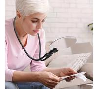 TEMU Lupa Canyo de 1 pieza con correa ajustable para el cuello - Lupa de , lente grande de ", diseño flexible de cuello de para leer, coser, hacer manualidades, inspección - Ideal para mayores, visión