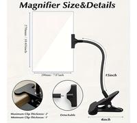 TEMU Lupa con clip 5X - una gran área de ampliación, y ergonómica con un cuello de flexible ajustable, para leer, coser, hacer punto de inspeccionar