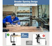 TEMU Lupa Grande 10X con 5 de Color , 5 Pulgadas Rectangular de Vidrio Real, Lámpara de Escritorio LED con Brazo Ajustable y Pinza, para Oficina y Estudio, Trabajo de Precisión, Manualidades y