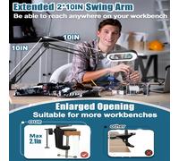 TEMU Lupa rectangular 10X con luz y clip, lámpara de escritorio LED con brazo giratorio grande, 5 de color, regulable, soporte de lupa para manualidades, lectura y pintura