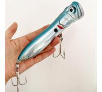 TEMU LUREGO Fishing 18.5cm Giant Popper Lure - 106g Triple- Bait - Long Cast Surface Popper for Saltwater Bass Fishing - Topwater Fishing Lure