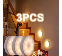 TEMU Luz de escalón con 8 LED, lámpara sensor PIR recargable por USB, ideal para , mesita noche, dormitorio y corredor (3 piezas)