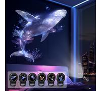 TEMU Luz de noche proyector USB con , luz de noche LED decorativa portátil y , patrones de proyección de ballena, , medusa, , para diversas superficies: paredes, suelos, techos, etc., regalo de