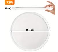 TEMU Luz de techo LED, panel de diámetro 365mm, luz de techo , luz de baño húmedo, luz de , luz blanca 220V, IP44, para , dormitorio, oficina, 36W/48W/72W