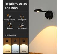 TEMU Luz Mural Activada por Movimiento - Recargable por USB, 3 de Color, Ajustable, Lámpara Decorativa Colgante