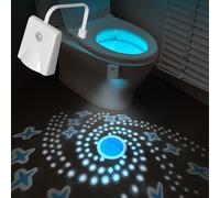 TEMU Luz Nocturna LED con Sensor de Movimiento y Proyección de Cielo Estrellado, Recargable por USB con 16 Opciones de Color para Baño, Decoración de Habitación y Muebles del Hogar