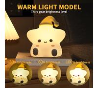 TEMU Luz nocturna LED de estrella adorable con ajustable y batería recargable, control táctil, carga USB - para fiestas, Pascua y regalos del Día de la