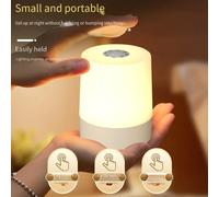 TEMU Luz Nocturna LED Inalámbrica Táctil, Lámpara de Noche Recargable Ajustable con Tres de Luz: , Luz y . Adecuada para Dormitorios Independientes, Pasillos, Salas de Estar y Baños, con Ajustable