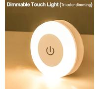 TEMU Luz Nocturna para el Hogar y Lámpara de Pared de Color Táctil, con Tres Tipos de Luz: Blanca, y Fría, Fácilmente Adherible con Imanes Sin Instalación.