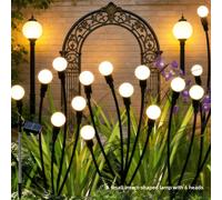 TEMU Luz solar de jardín con 6 cabezas de luciérnaga, ideal para de jardín, decoración de césped y para Halloween, Navidad, Año y decoraciones de Ramadán