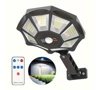 TEMU Luz Solar Exterior, Sensor de Movimiento y Reflector del al 168 LEDs, 6500K, 8 Lados 360° Gran Control Remoto Ideal para Patios/Jardines/Piscinas/Vallas