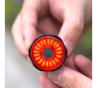 TEMU Luz Trasera Inteligente para Bicicleta TWOOC con Detección de Freno - Recargable por USB, Impermeable con 6 , Aleación de Aluminio