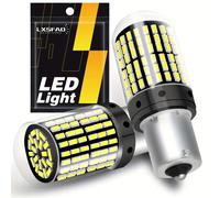 TEMU LXSFAD Paquete de 2 Bombillas LED Ultra Brillantes 1156 BA15S P21W 144SMD Canbus para Luz de Freno, Atrás y de Giro del Vehículo, Sin Batería