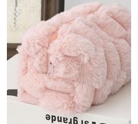 TEMU Macaron Bolsa de Maquillaje Peluche en - Estilo Japonés Coreano, Organizador Portátil para Pinceles y Lápices Labiales con Esponjosa, Bolso de Viaje y Lindo para Mujeres