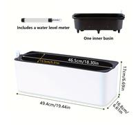 TEMU Macetero Rectangular Moderno de Gran Tamaño con Indicador de Nivel de Agua - Autorriego / para Exteriores Adecuada para Plantas de Interior, Oficina - Plástico, Fácil Montaje y